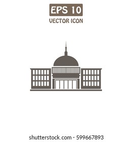 Building. Government  Vector Icon.
