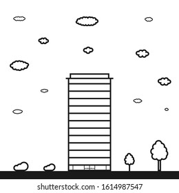 Building. Graphic template. Vector illustration