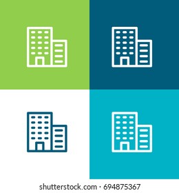 Building green and blue material color minimal icon or logo design