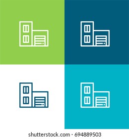 Building green and blue material color minimal icon or logo design
