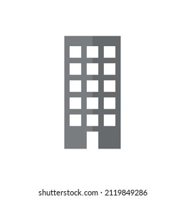 Building grey flat vector icon