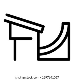 Building gutter icon. Outline building gutter vector icon for web design isolated on white background
