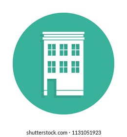 building for habitation icon in Badge style with shadow 