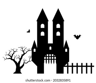 Building Halloween Cathedral Church of Horror Festive illustration Silhouette architecture castle design