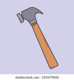 Building Hammer Flat Illustration Vector Clean Stock Vector (Royalty ...