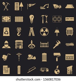 Building hammer icons set. Simple style of 36 building hammer vector icons for web for any design