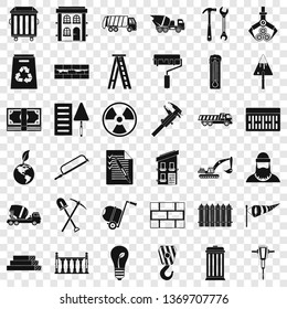 Building hammer icons set. Simple style of 36 building hammer vector icons for web for any design