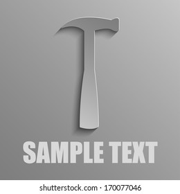 Building a hammer on a gray background