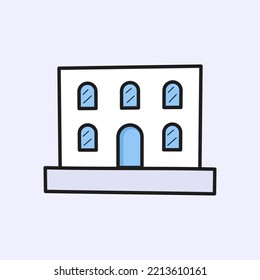building hand drawn line icon
