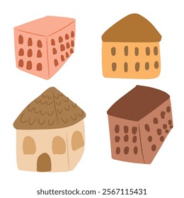 Building hand drawn set various