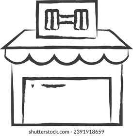 Building hand drawn vector illustration