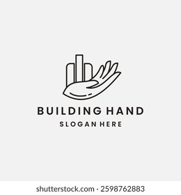 Building hand logo design template vector illustration