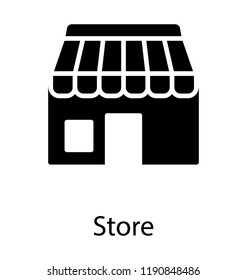 Building having door and windows, store icon 