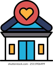 A building with a heart on it
