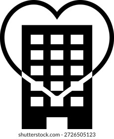 Symbol für Gebäude und Herzring