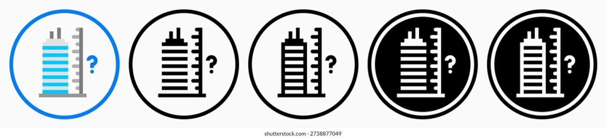 Building Height Icons: vector illustration of building height icons with white background