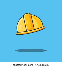 Diseño de vectores de casco de construcción Ilustraciones Estilo de caricatura Página de aterrizaje web adecuada, cartel, volante, adhesivo, fondo de escritorio
