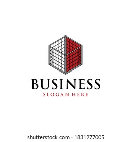 Building Hexagon Cube Abstract Industrial Business Design Logo