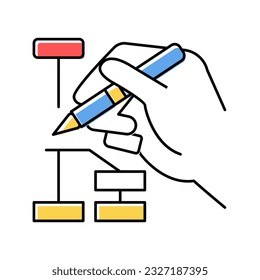 building hierarchy color icon vector. building hierarchy sign. isolated symbol illustration
