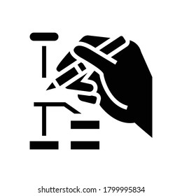 vector de icono de glifo de jerarquía de construcción. signo de jerarquía de construcción. símbolo de contorno aislado ilustración negra