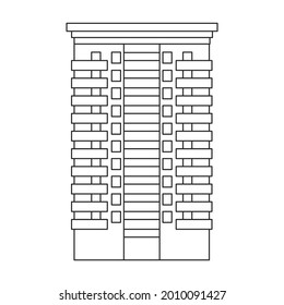 Building high vector outline icon. Vector illustration skyscraper on white background. Isolated outline illustration icon of building high .