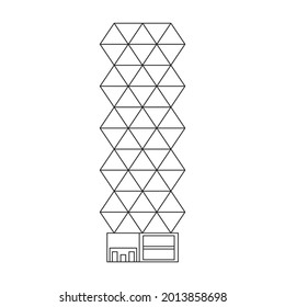 Building high vector outline icon. Vector illustration skyscraper on white background. Isolated outline illustration icon of building high .