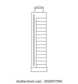 Building high vector outline icon. Vector illustration skyscraper on white background. Isolated outline illustration icon of building high .