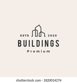 building hipster vintage logo vector icon illustration