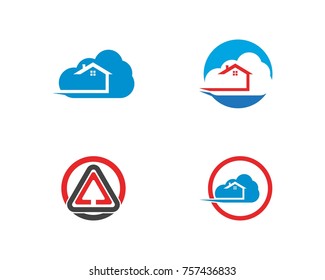 Building home fast cloud logo design template