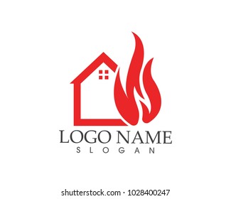 Building home fire icon sign logo