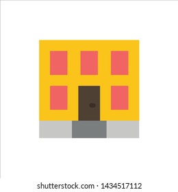 Building, Home, House, Construction  Flat Color Icon. Vector icon banner Template
