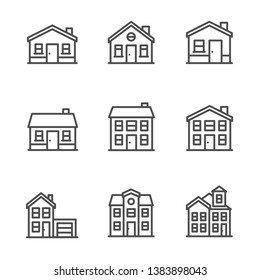 Building Home Icons Set Vector