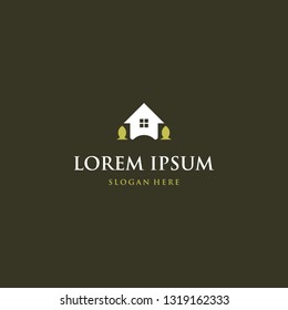 Building Home Leaf Vector Logo Design