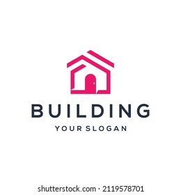 Bauen des Logos einfache Linie Design	