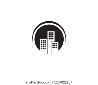 Building home logo vector black