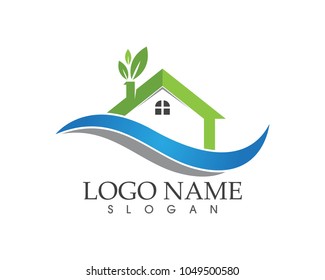 Building home nature logo design concept