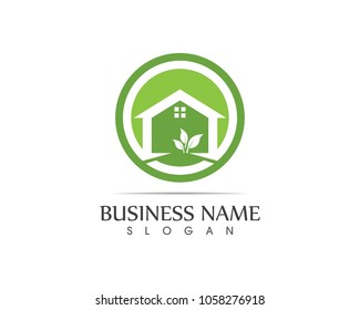 Building home nature logo design concept