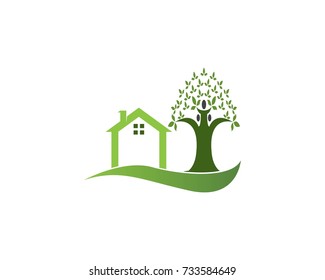 Building home nature logo design
