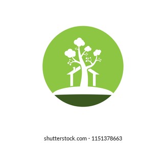 Building home nature logo vector template