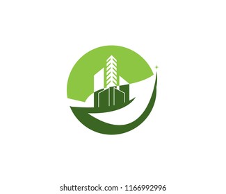 Building home nature logo vector template