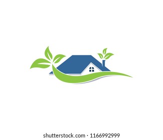 Building home nature logo vector template