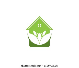 Building home nature logo vector template