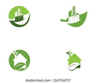 Building home nature logo vector template