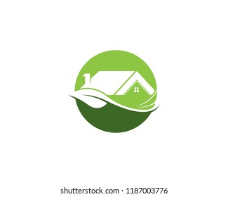 Building home nature logo vector template