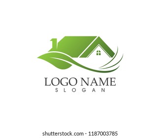 Building home nature logo vector template