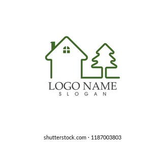 Building home nature logo vector template