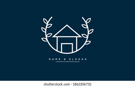 Building home nature logo vector template