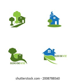 Building home nature logo  vector template