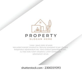 Building home nature logo vector template