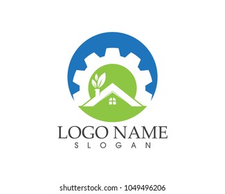 Building home nature service logo design